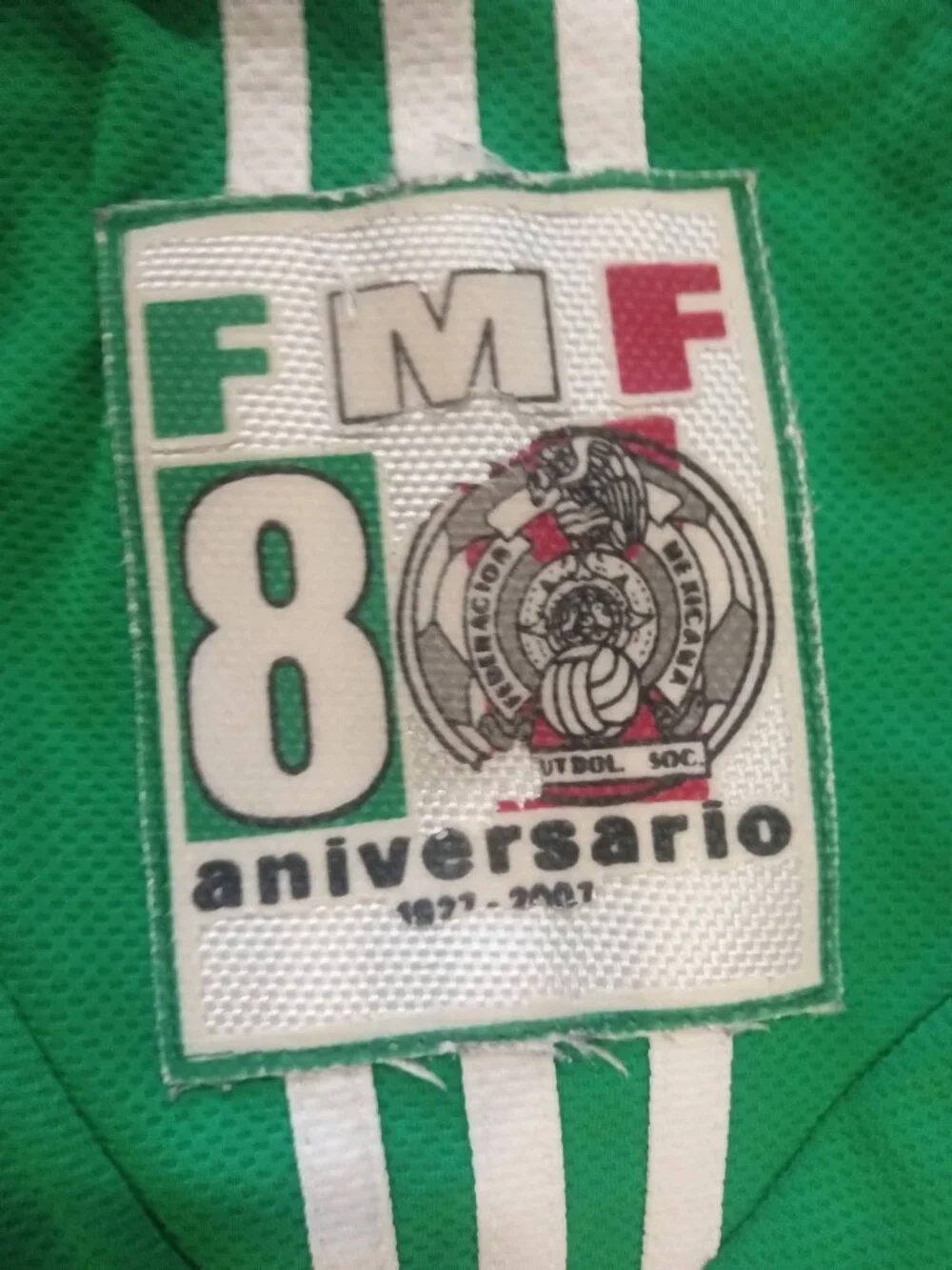 Vintage 2007- 80th anniversary Mexico World Cup Adidas Soccer 3/4 Sleeve Jersey